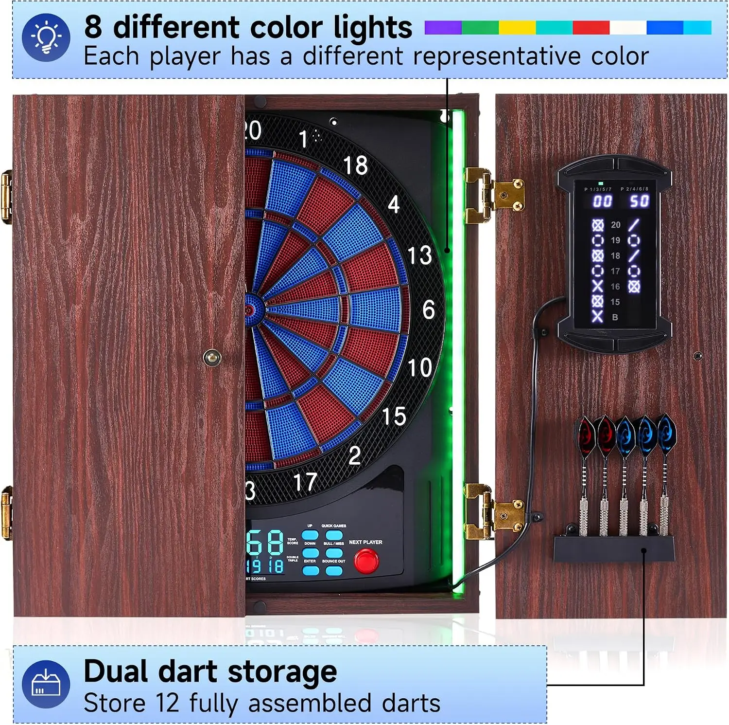 Электронный дартс-кабинет с да – обзор и цена Electronic Dartboard Cabinet