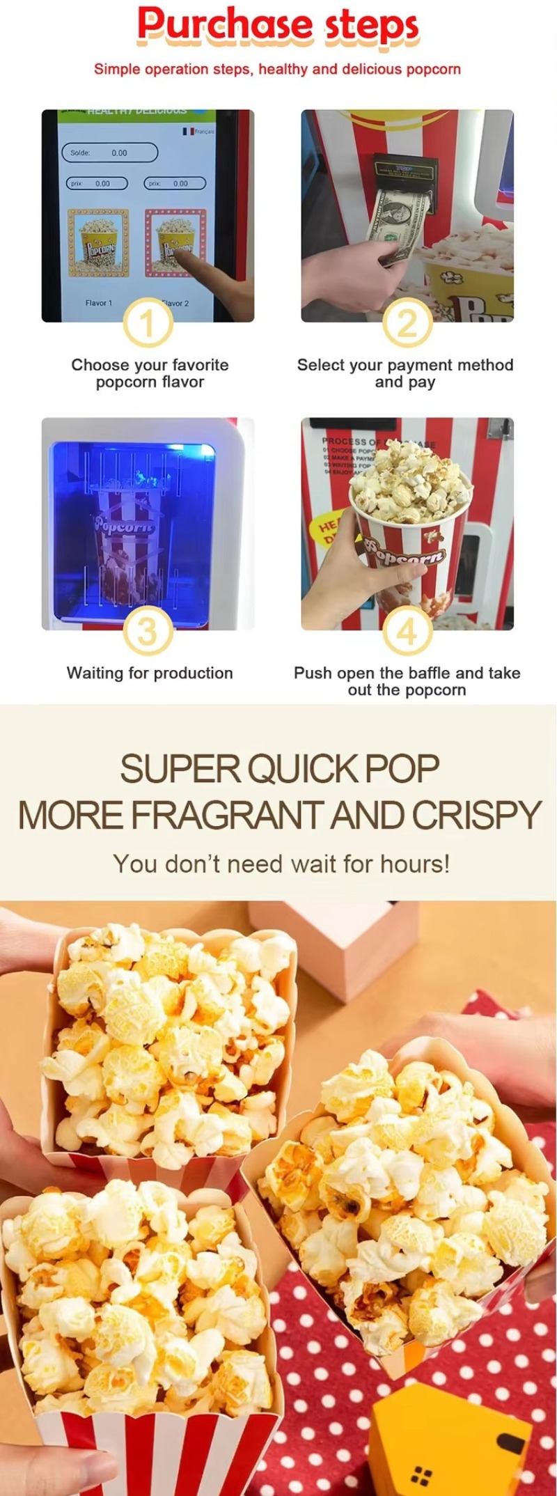 Автомат для продажи попкорна,  – обзор и цена Popcorn Vending Machine